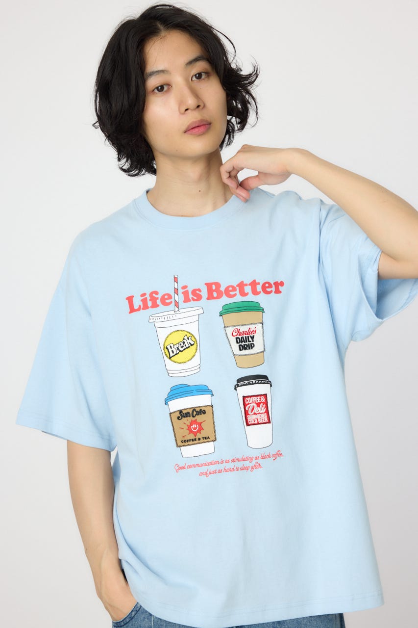 【UNISEX】PATCH CLOTH Tシャツ SAX M