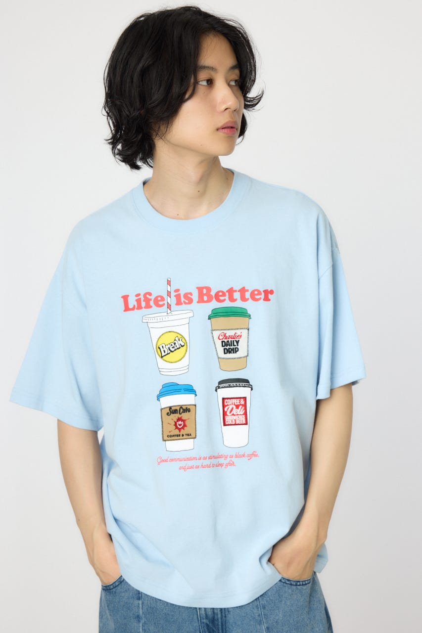 【UNISEX】PATCH CLOTH Tシャツ SAX M