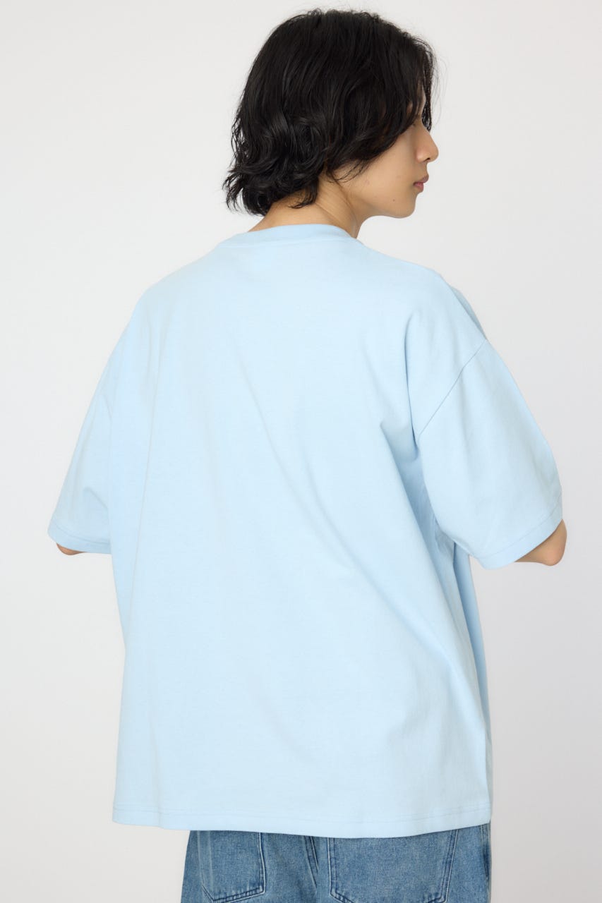 【UNISEX】PATCH CLOTH Tシャツ SAX M