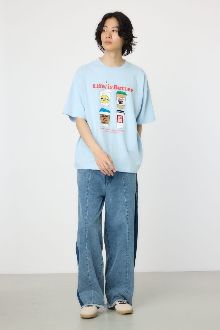 【UNISEX】PATCH CLOTH Tシャツ SAX M