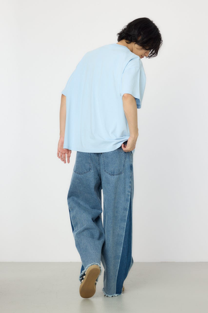 【UNISEX】PATCH CLOTH Tシャツ SAX M