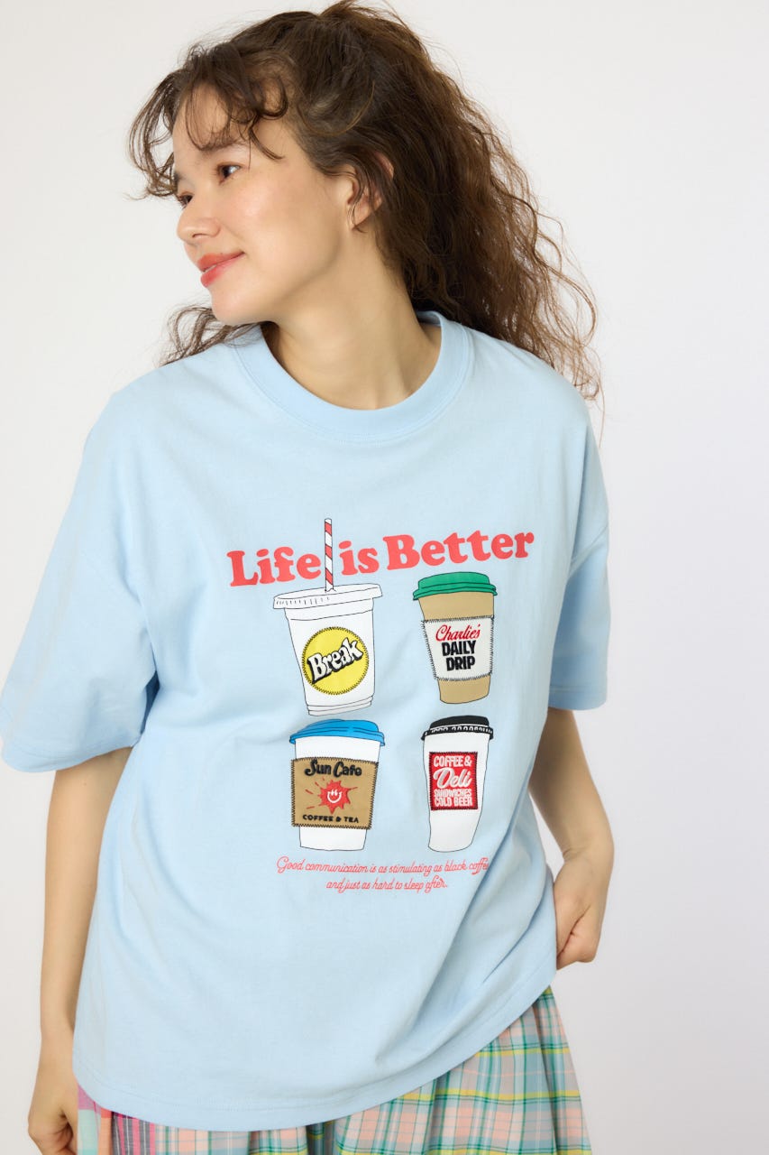 【UNISEX】PATCH CLOTH Tシャツ SAX M