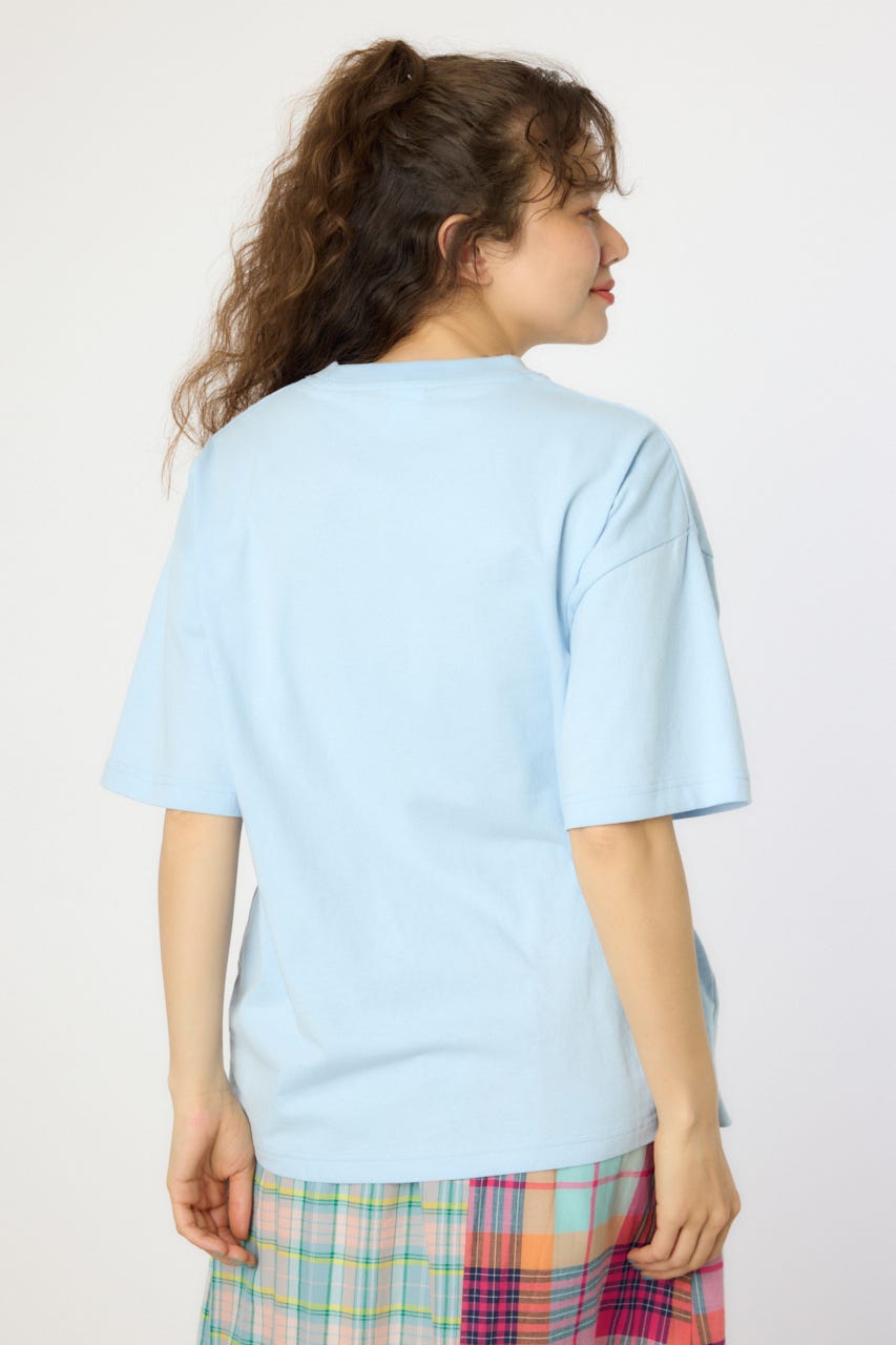 【UNISEX】PATCH CLOTH Tシャツ SAX M