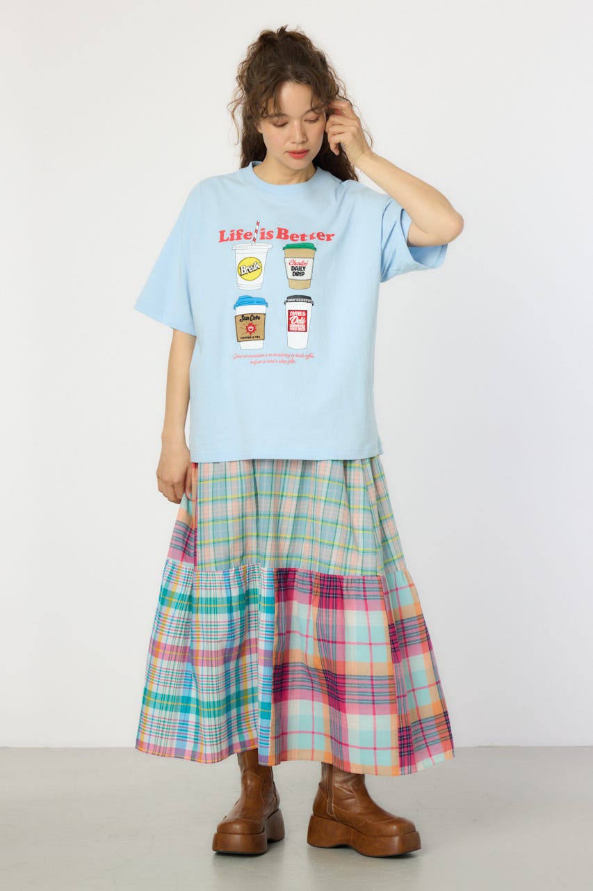 【UNISEX】PATCH CLOTH Tシャツ SAX M