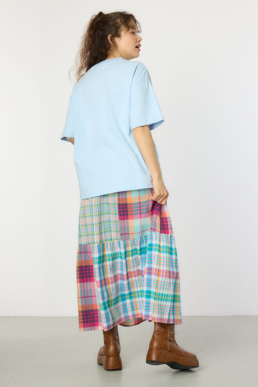 【UNISEX】PATCH CLOTH Tシャツ SAX M