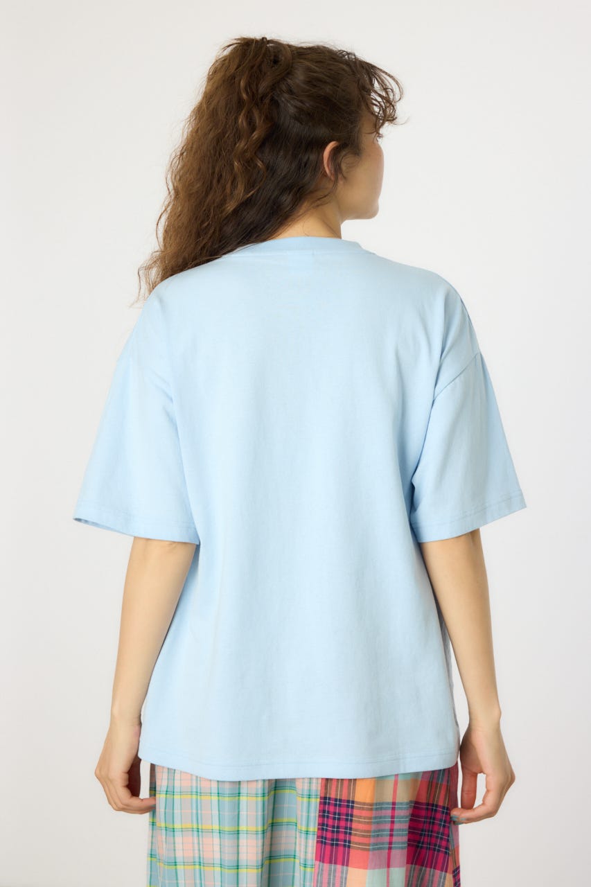 【UNISEX】PATCH CLOTH Tシャツ SAX M