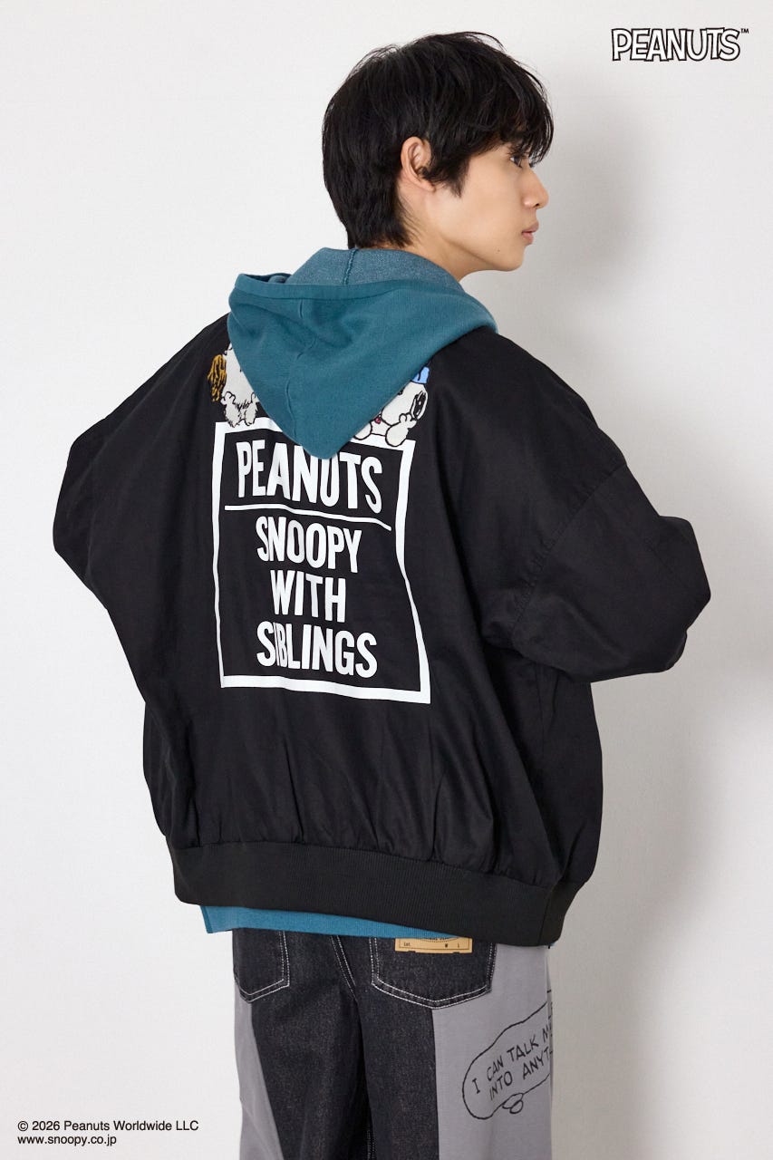 【UNISEX】(PEANUTS)ビックブルゾン BLK FREE