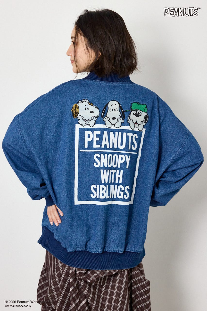 【UNISEX】(PEANUTS)ビックブルゾン BLU FREE