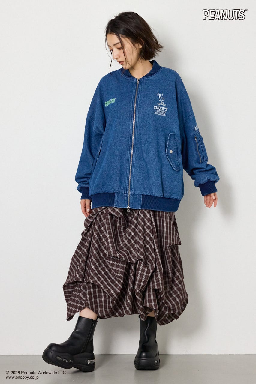 【UNISEX】(PEANUTS)ビックブルゾン BLU FREE