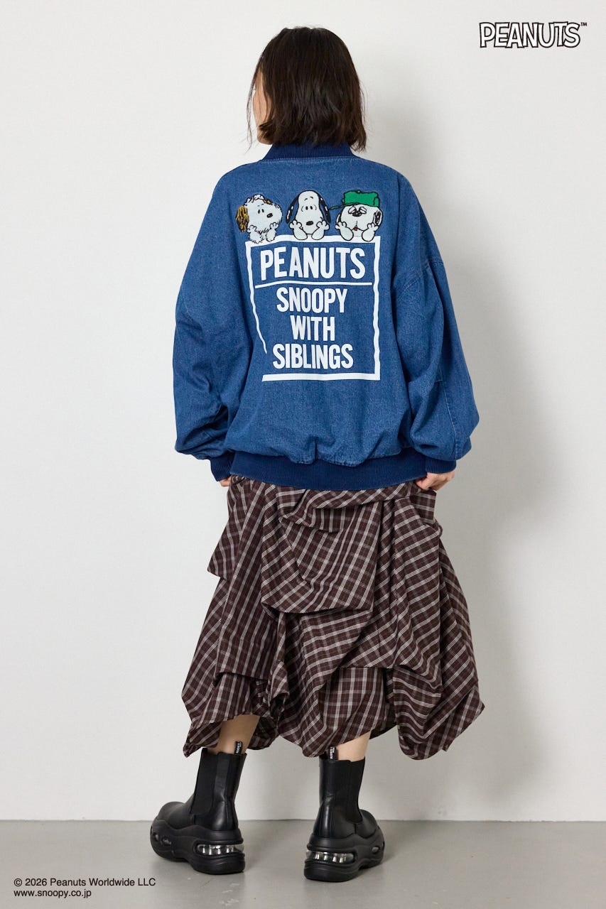 【UNISEX】(PEANUTS)ビックブルゾン BLU FREE