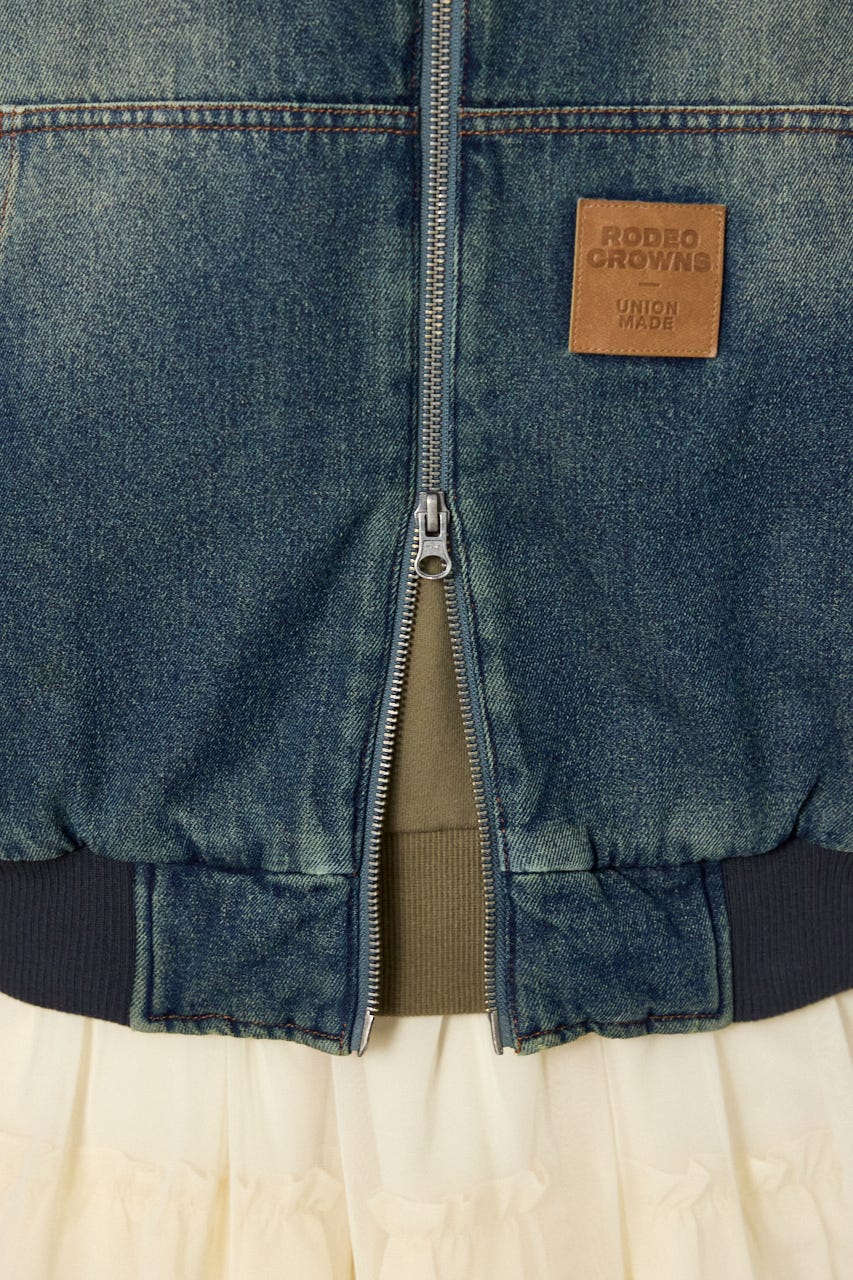 【UNISEX】FUR HOODED ワークジャケット BLU L