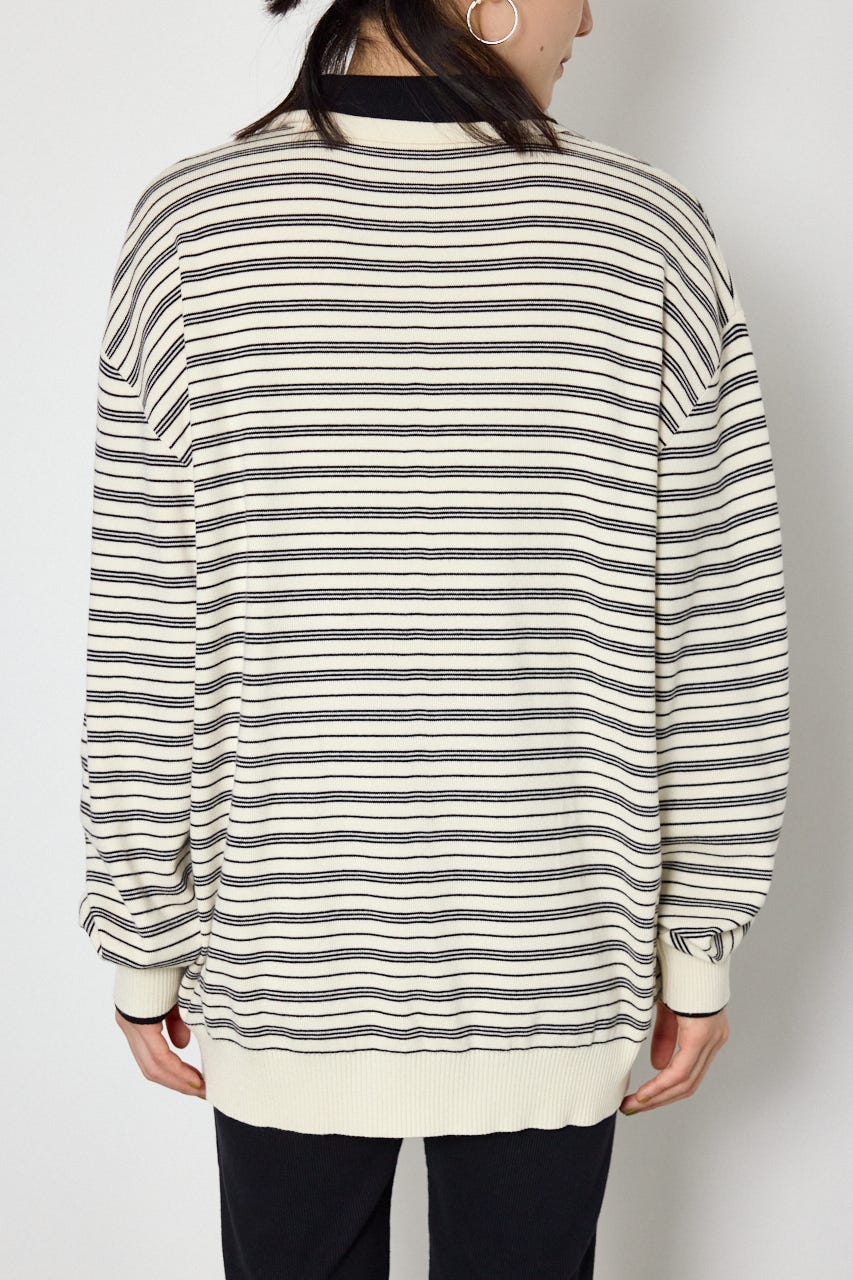 (UNISEX)【AW先行予約アイテム】SHAREニットポロシャツ 柄WHT L