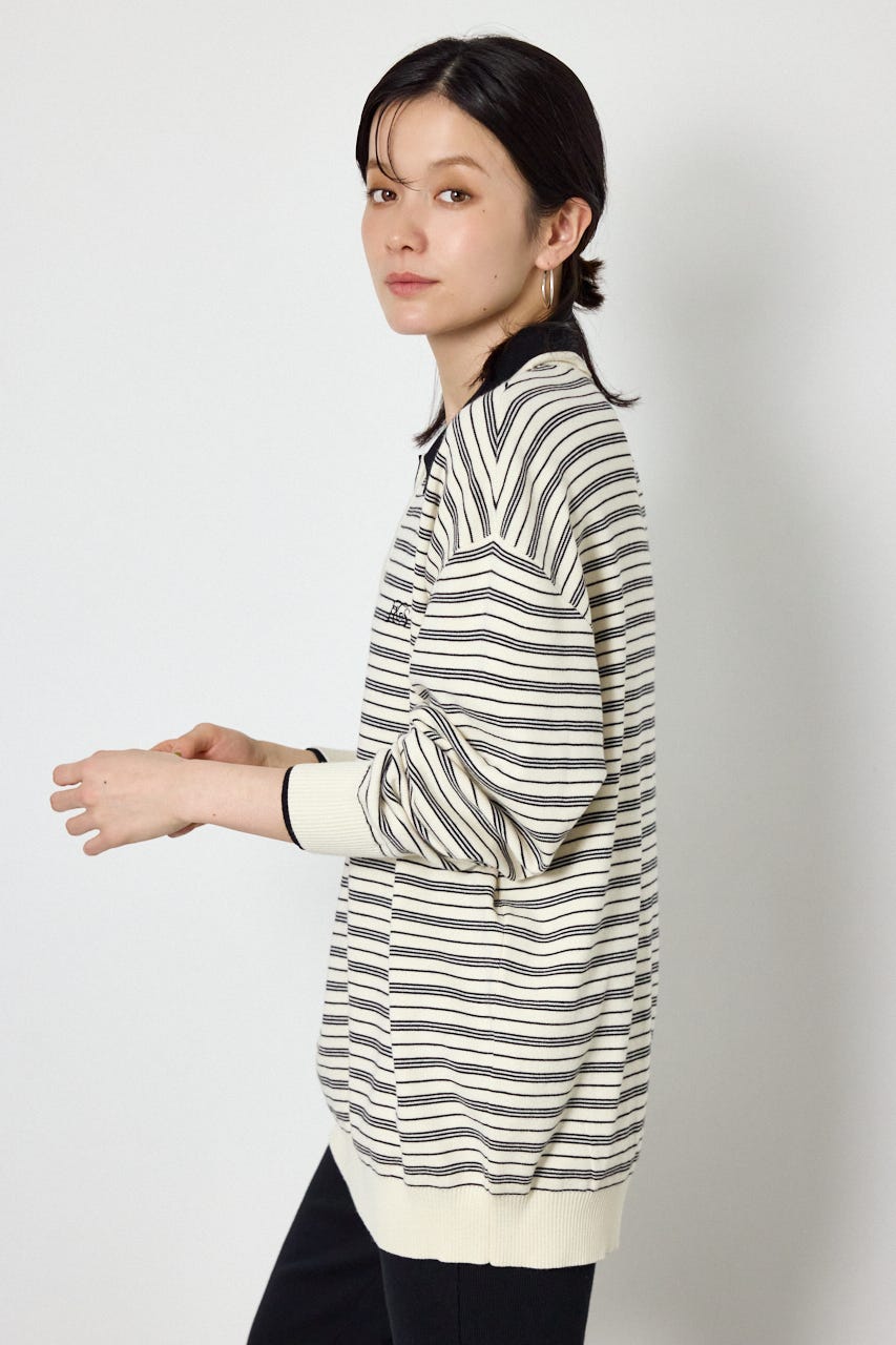 (UNISEX)【AW先行予約アイテム】SHAREニットポロシャツ 柄WHT L