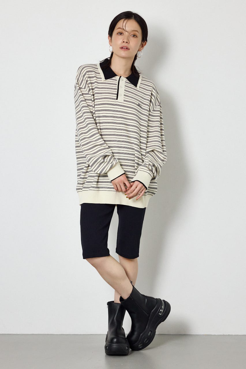 (UNISEX)【AW先行予約アイテム】SHAREニットポロシャツ 柄WHT L
