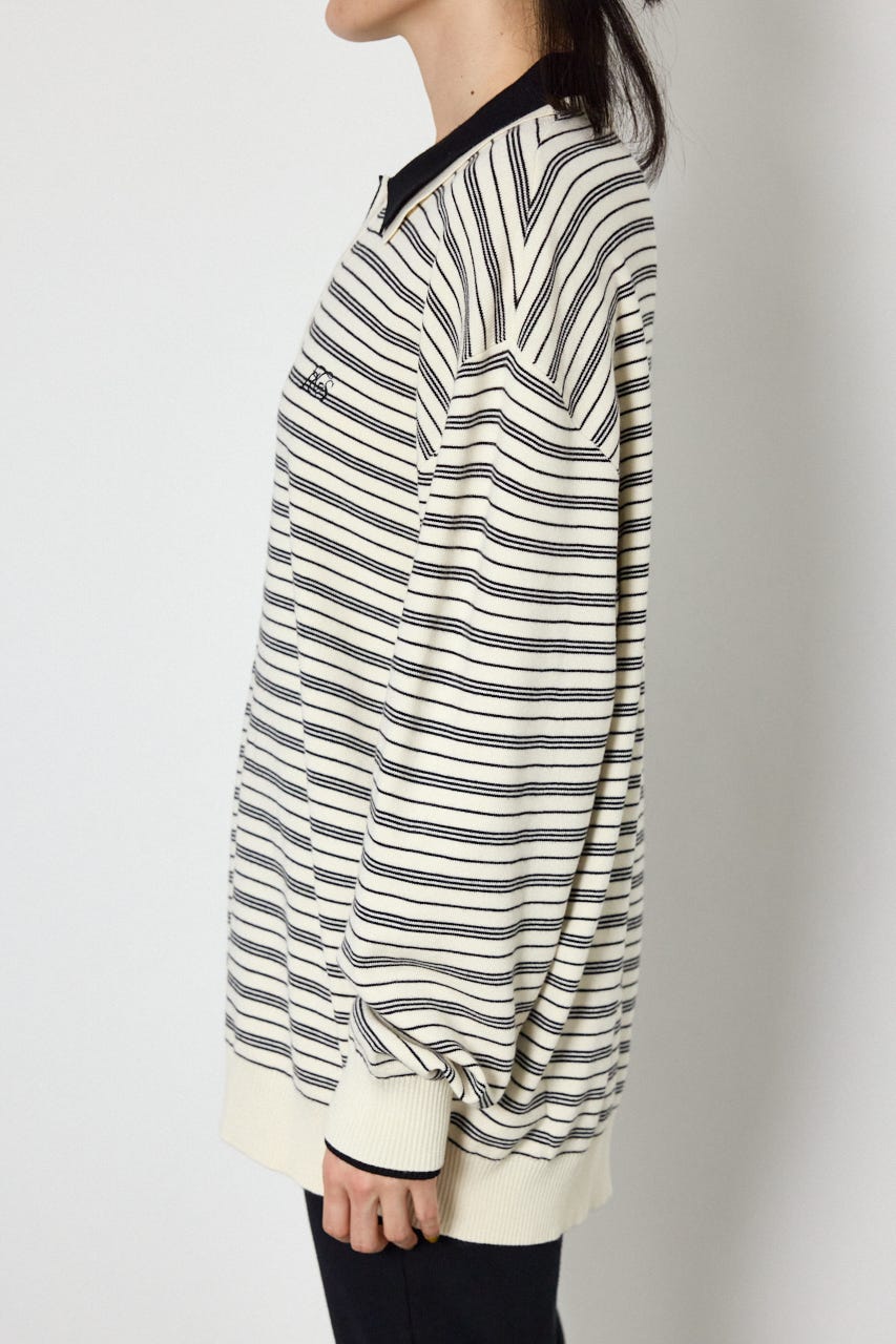 (UNISEX)【AW先行予約アイテム】SHAREニットポロシャツ 柄WHT L