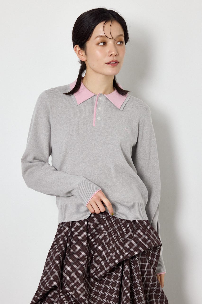 (UNISEX)【AW先行予約アイテム】SHAREニットポロシャツ L/T.GRY M