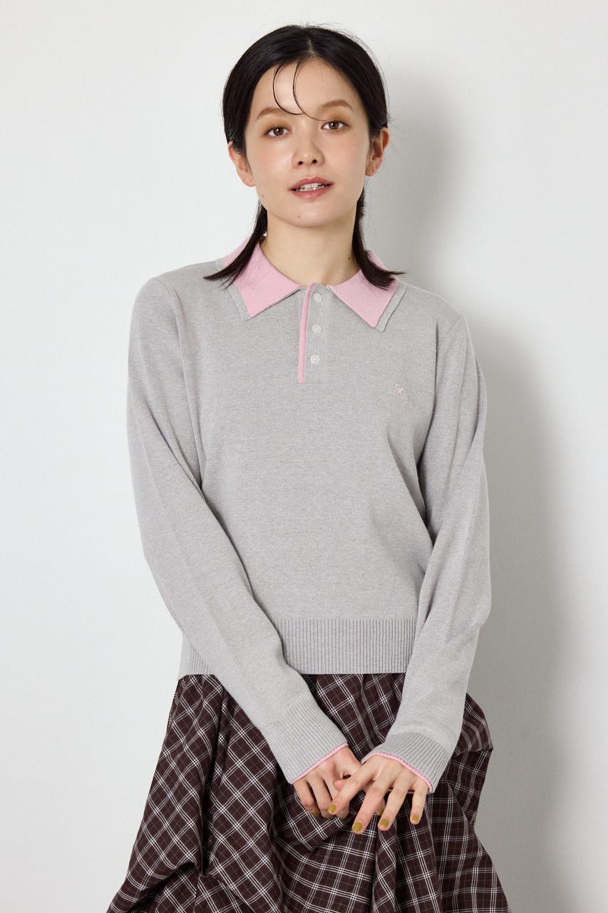 (UNISEX)【AW先行予約アイテム】SHAREニットポロシャツ L/T.GRY M