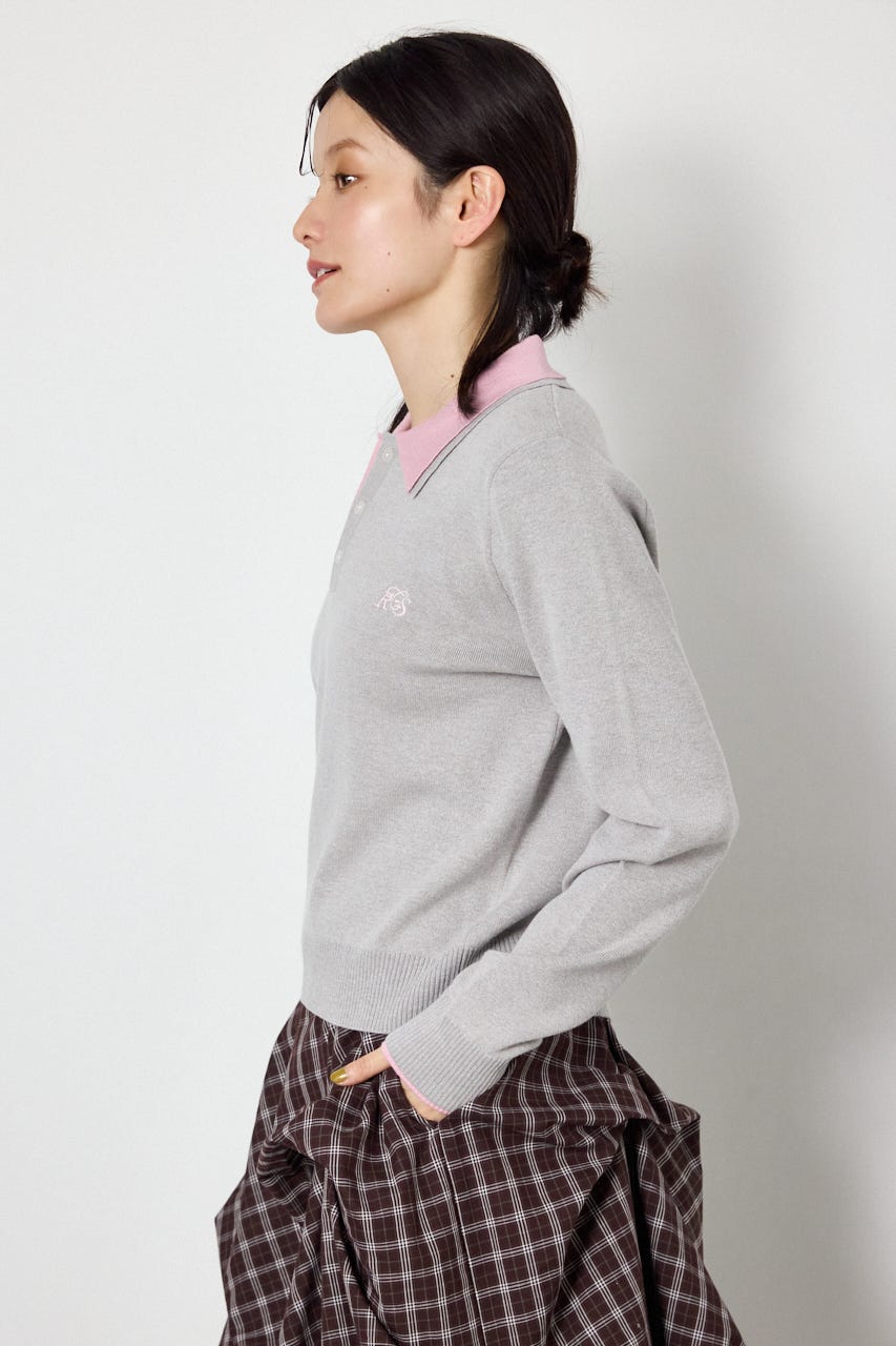(UNISEX)【AW先行予約アイテム】SHAREニットポロシャツ L/T.GRY M