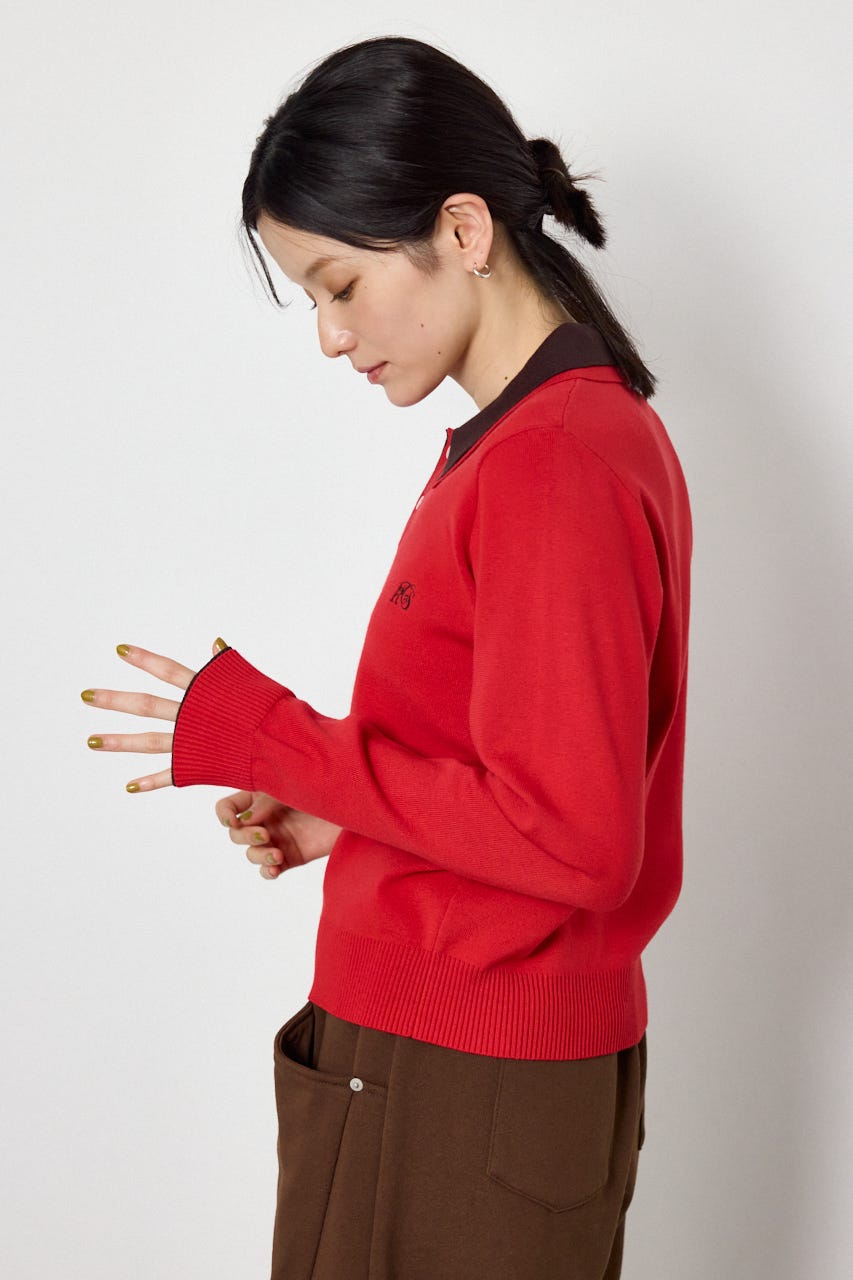 (UNISEX)【AW先行予約アイテム】SHAREニットポロシャツ RED L
