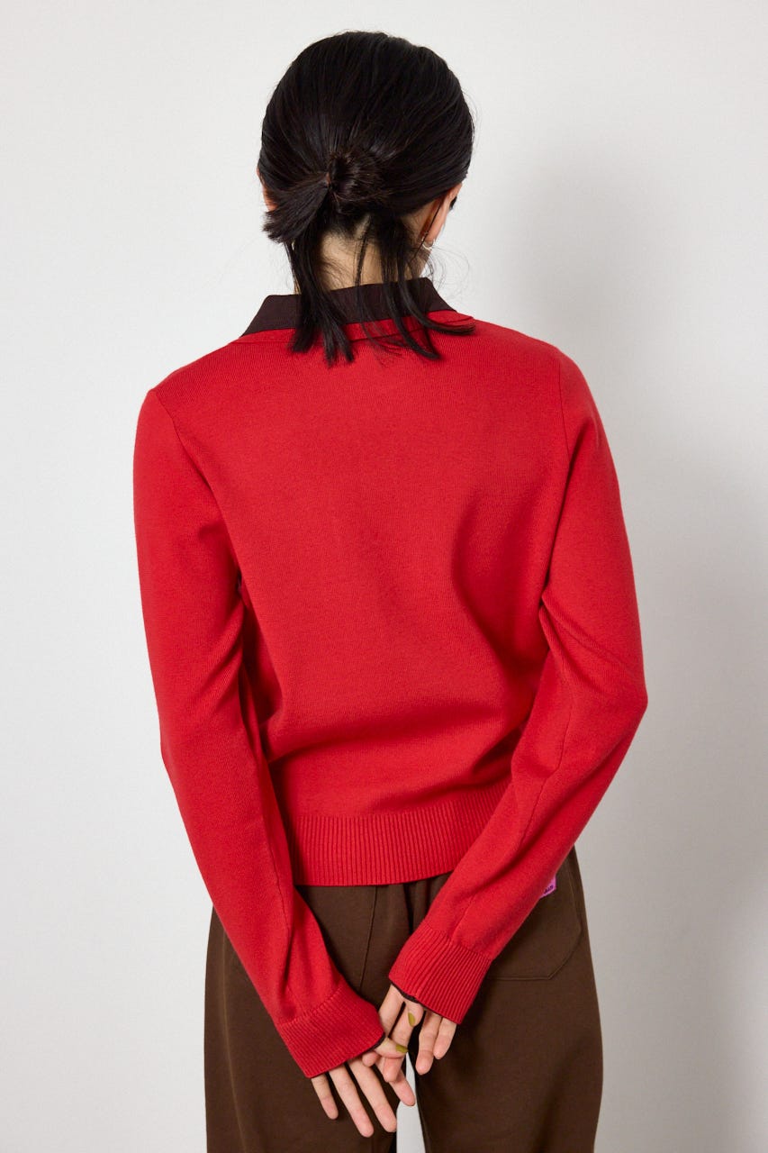 (UNISEX)【AW先行予約アイテム】SHAREニットポロシャツ RED L