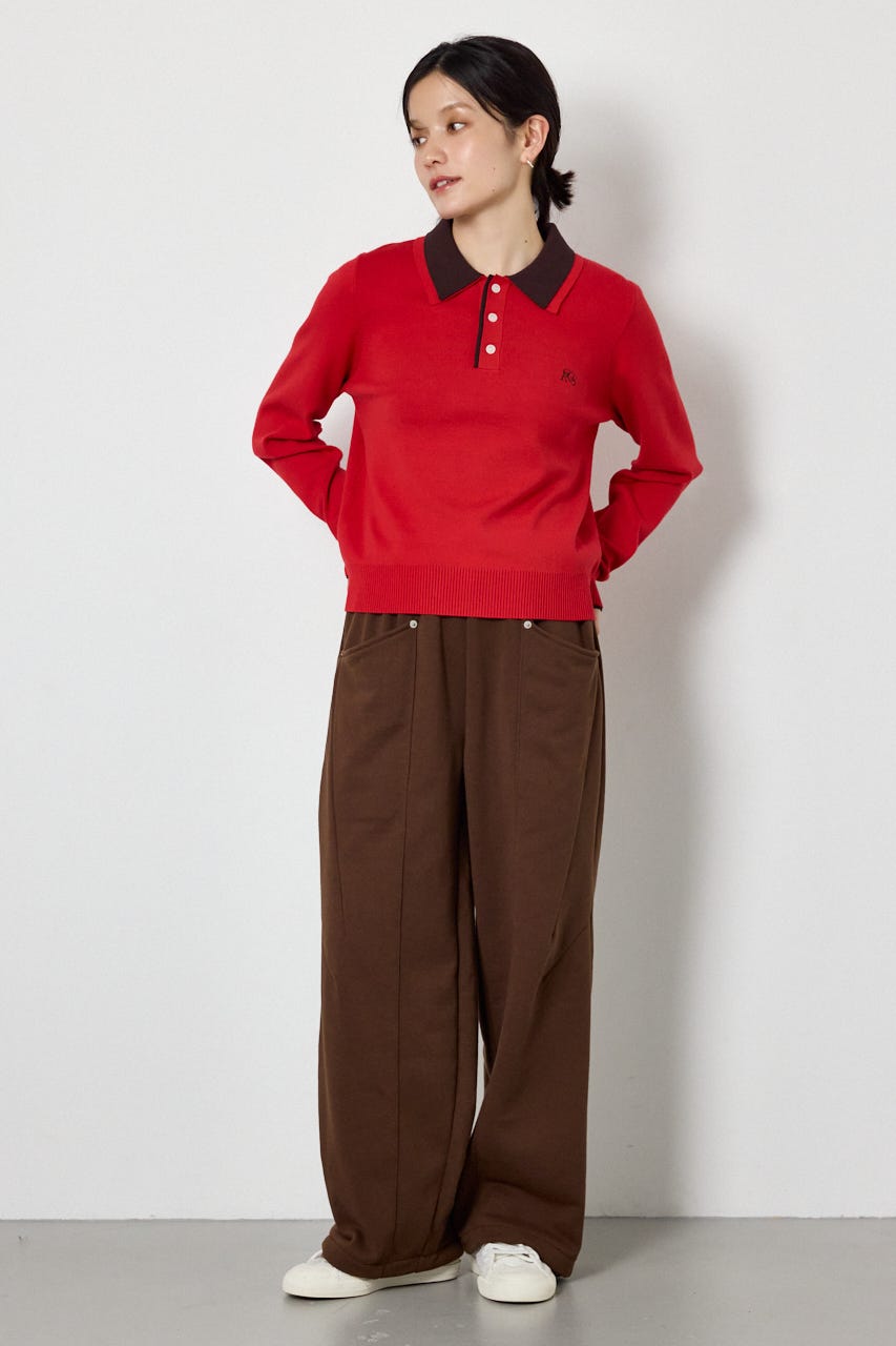 (UNISEX)【AW先行予約アイテム】SHAREニットポロシャツ RED L