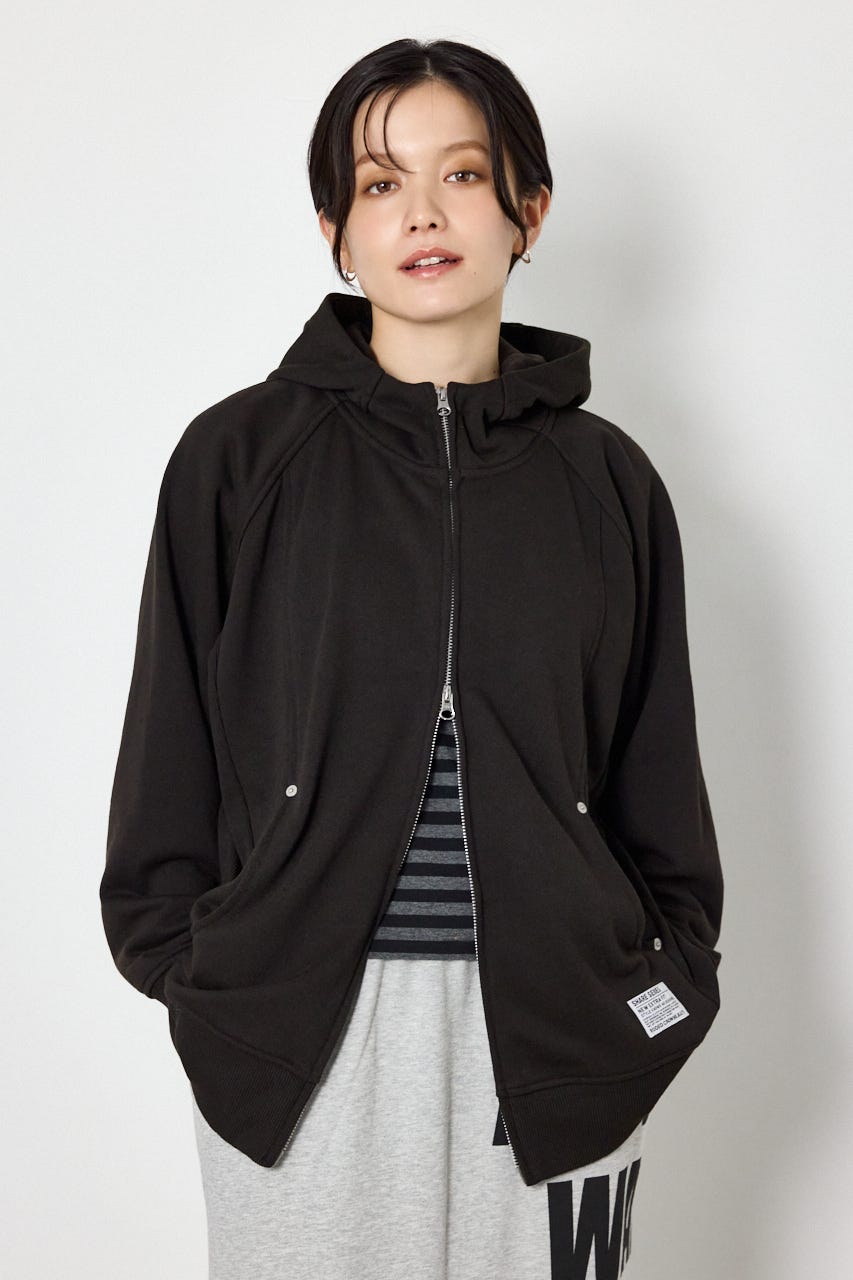 (UNISEX)【AW先行予約アイテム】SHARE スタンドネックジップパーカー BLK M