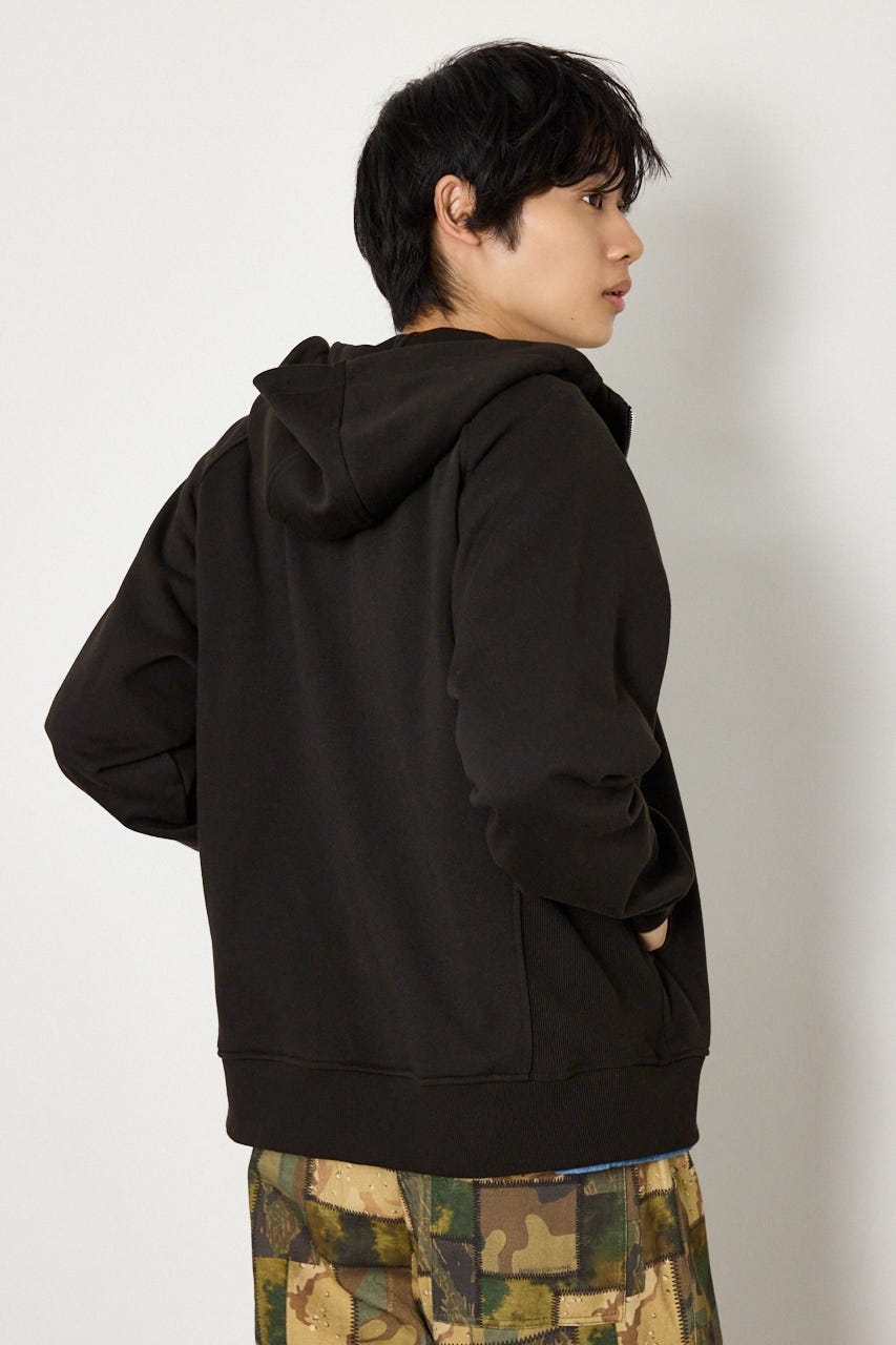 (UNISEX)SHARE スタンドネックジップパーカー BLK M