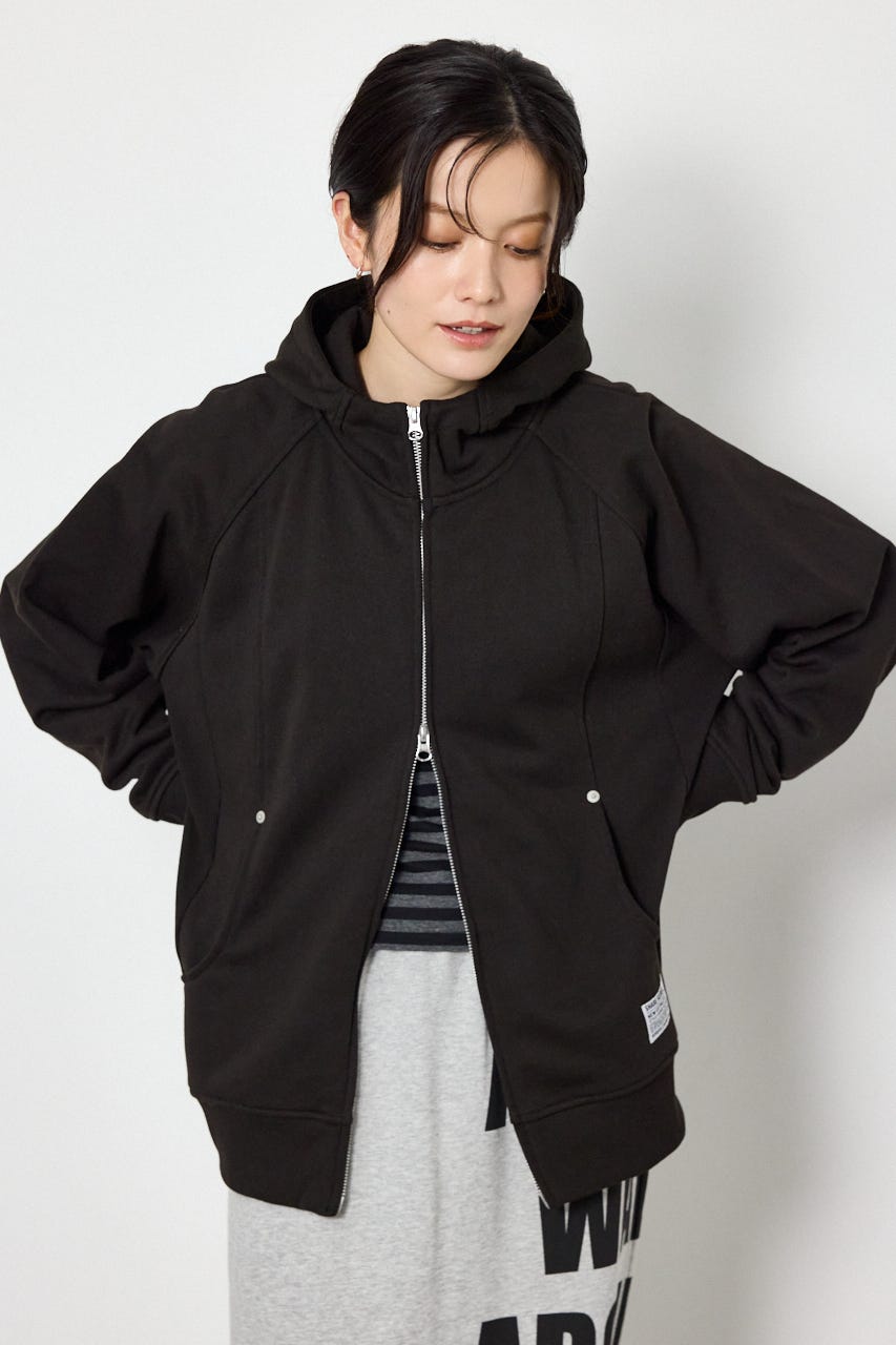 (UNISEX)【AW先行予約アイテム】SHARE スタンドネックジップパーカー BLK M