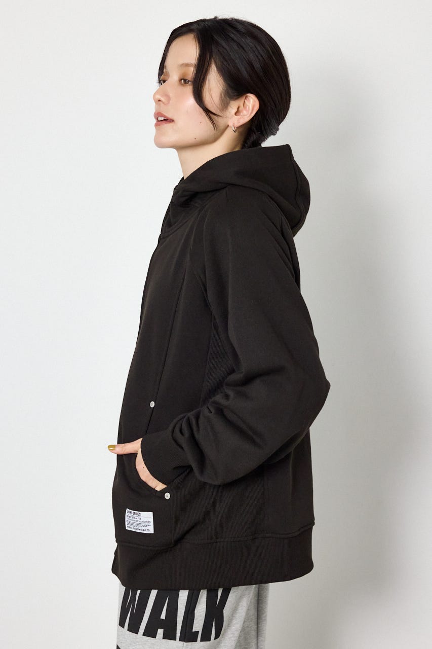 (UNISEX)【AW先行予約アイテム】SHARE スタンドネックジップパーカー BLK M