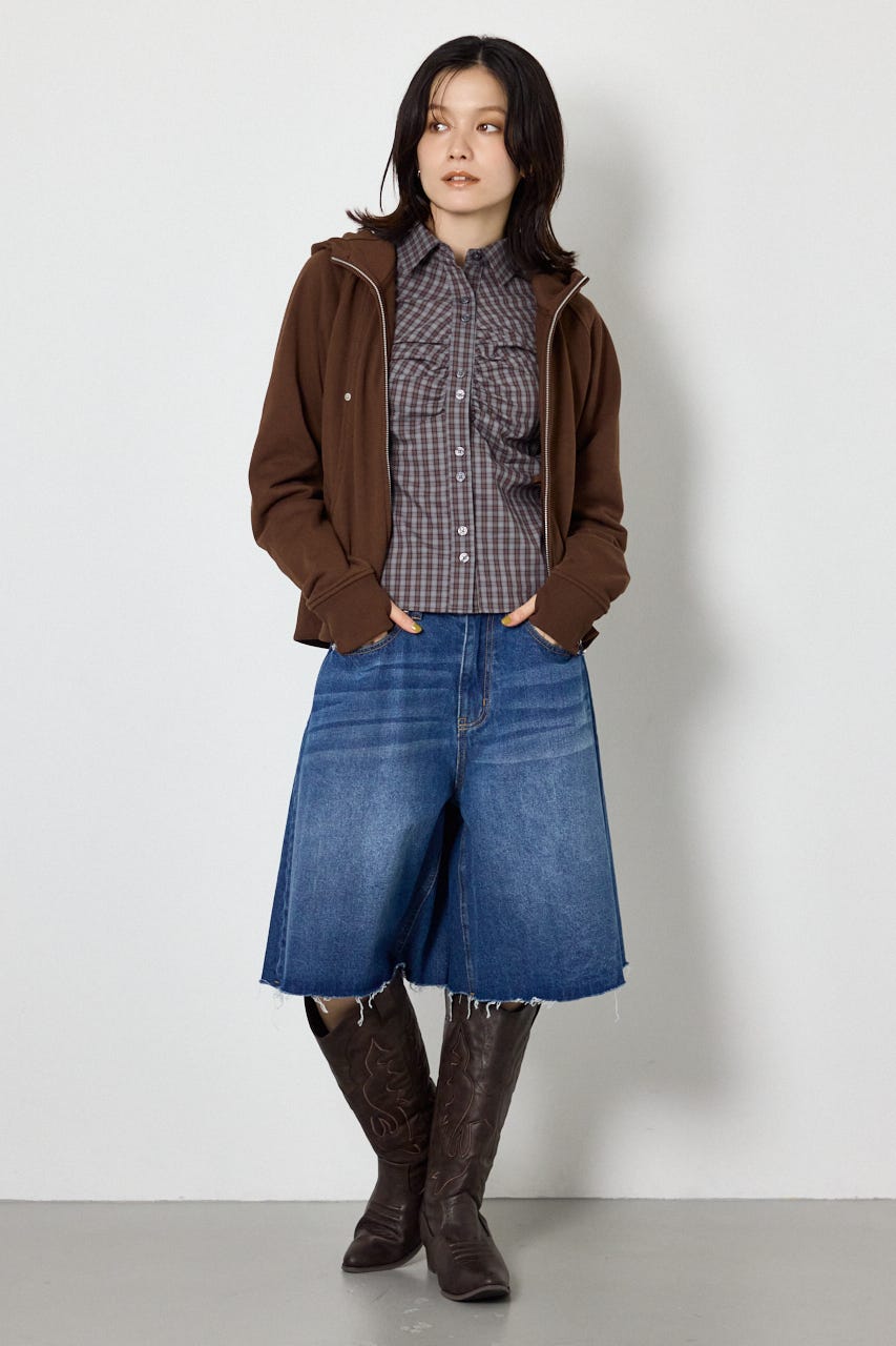 (UNISEX)【AW先行予約アイテム】SHARE スタンドネックジップパーカー BRN L