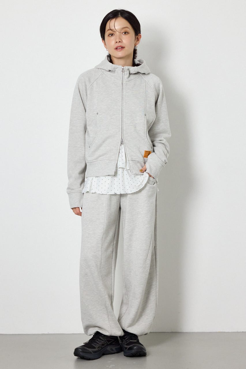 (UNISEX)【AW先行予約アイテム】SHARE スタンドネックジップパーカー L/T.GRY M