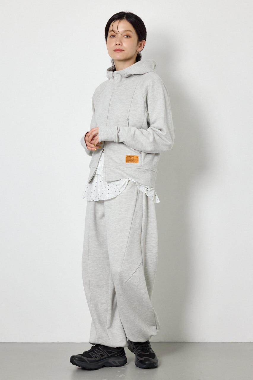 (UNISEX)【AW先行予約アイテム】SHARE スタンドネックジップパーカー L/T.GRY M