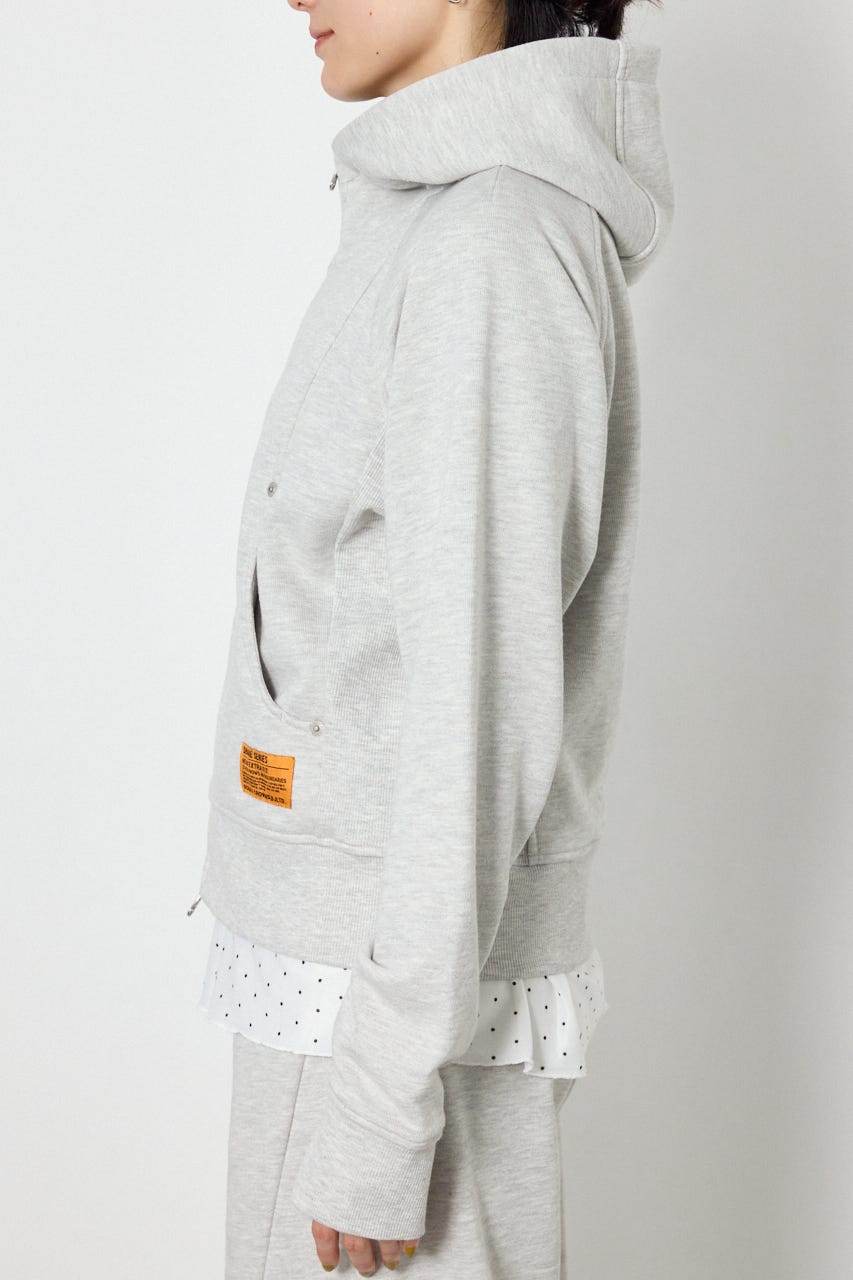 (UNISEX)【AW先行予約アイテム】SHARE スタンドネックジップパーカー L/T.GRY M