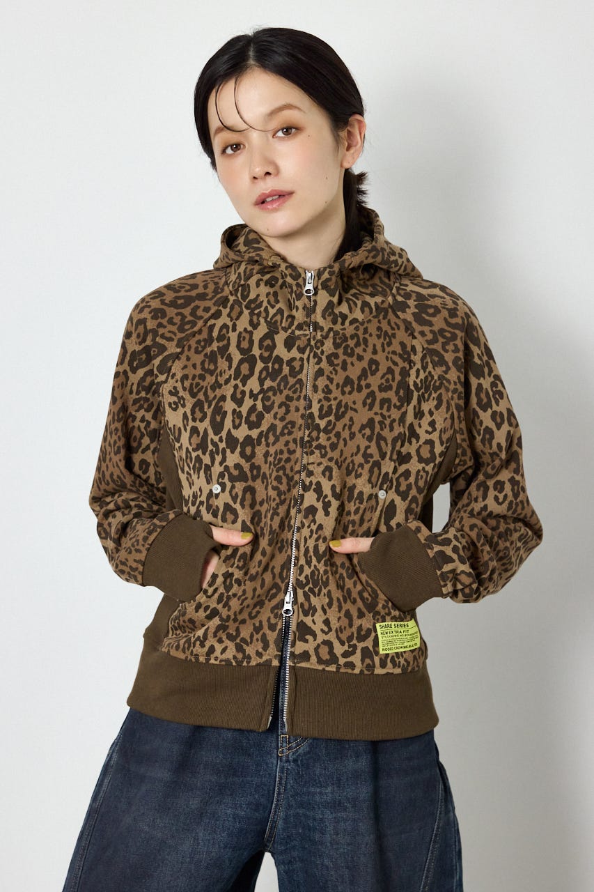 (UNISEX)【AW先行予約アイテム】SHARE パターンスタンドネックジップパーカー 柄BEG L