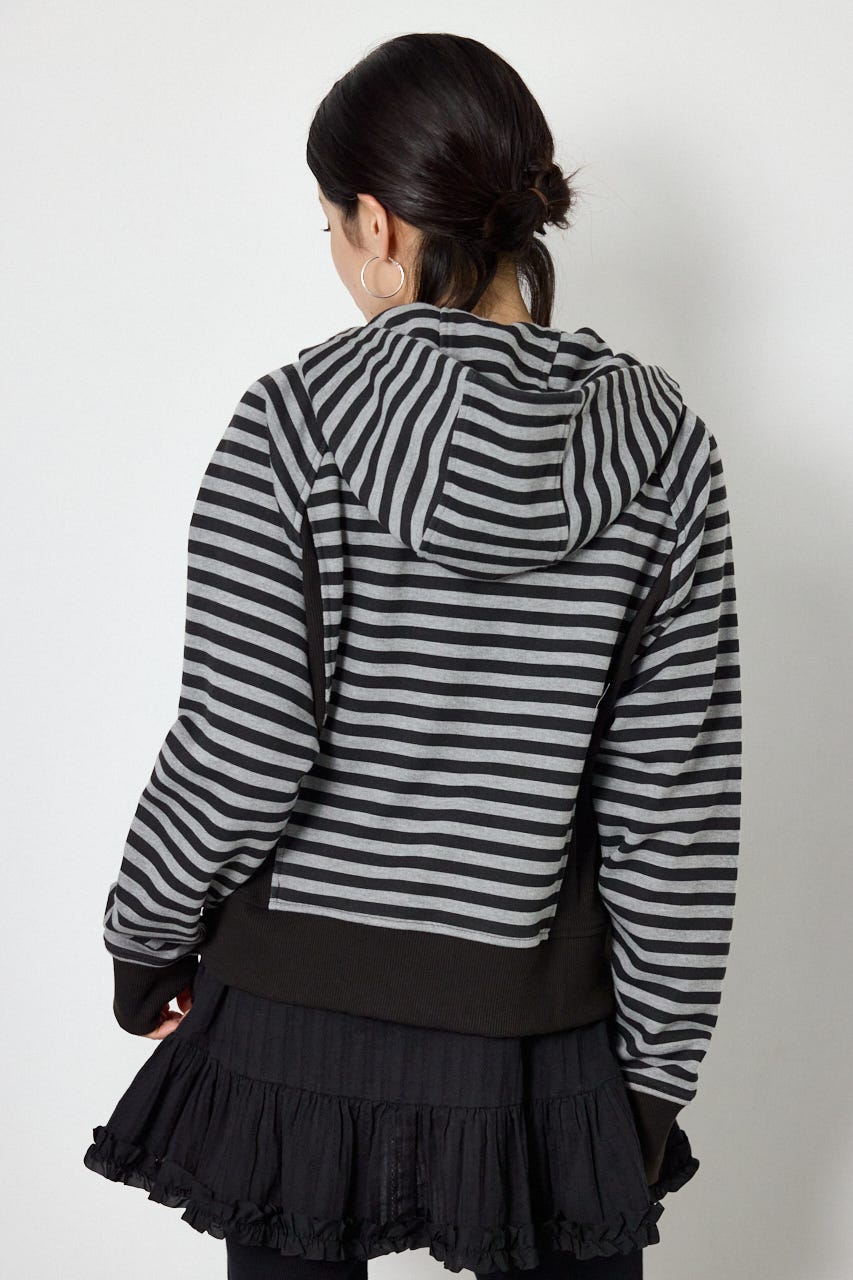 (UNISEX)【AW先行予約アイテム】SHARE パターンスタンドネックジップパーカー 柄BLK M