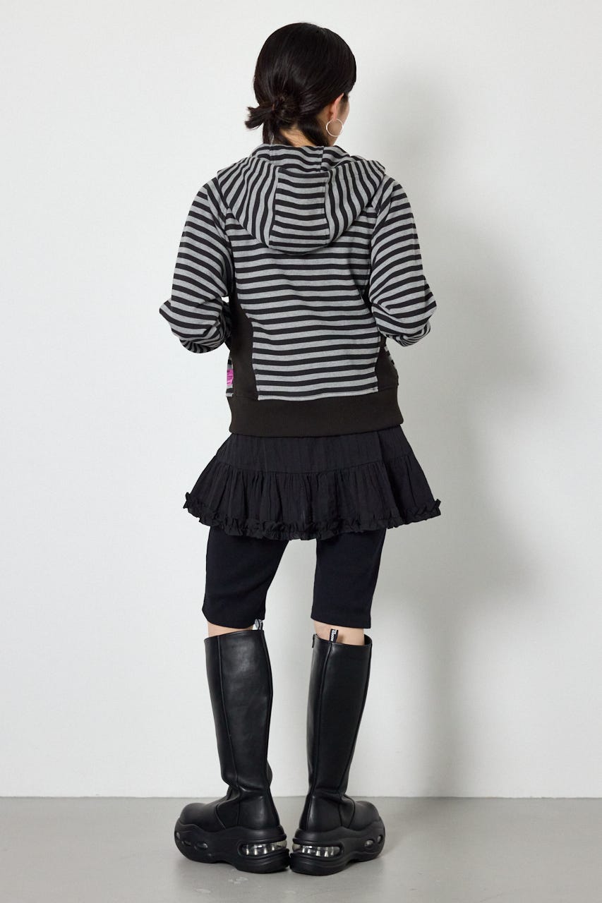 (UNISEX)【AW先行予約アイテム】SHARE パターンスタンドネックジップパーカー 柄BLK M
