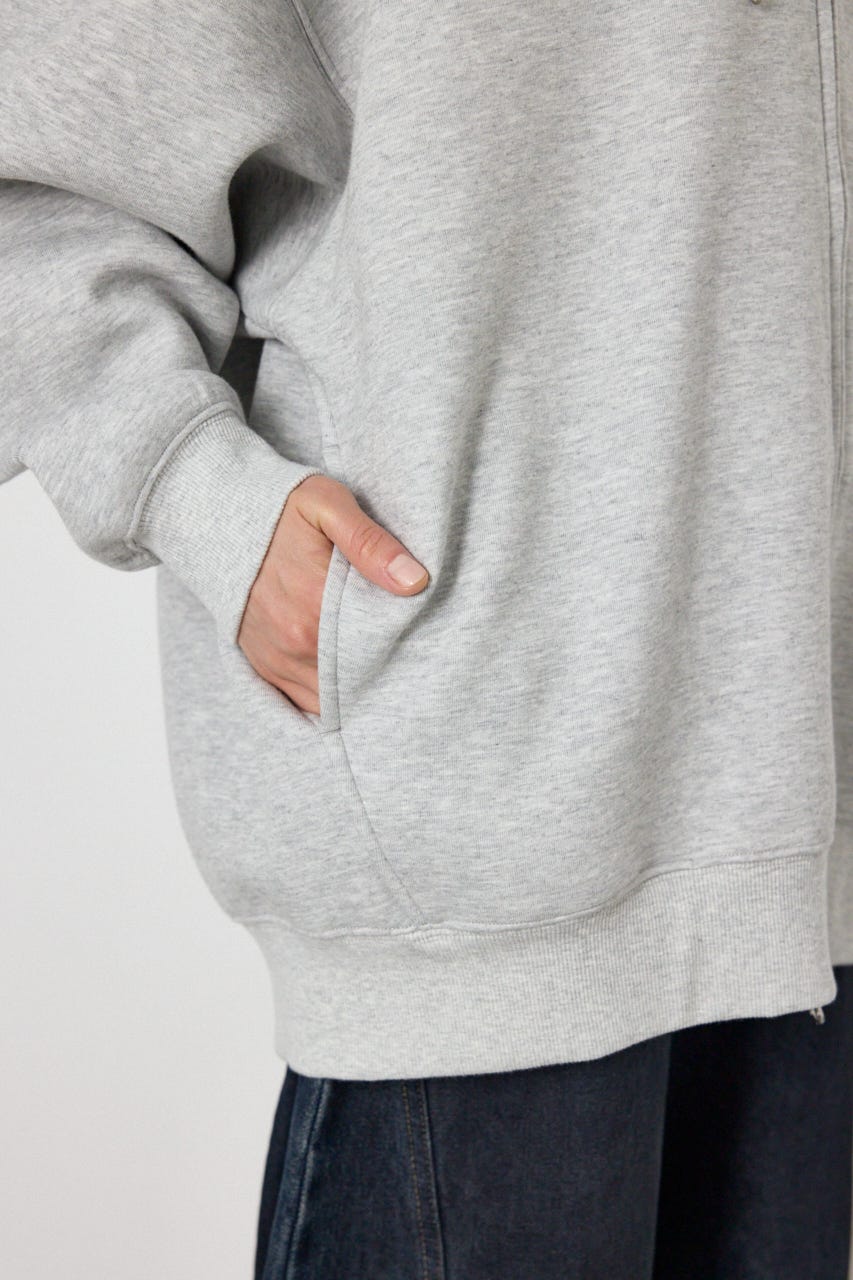 【UNISEX】エンボス W-ZIP ビッグ パーカー L/T.GRY FREE