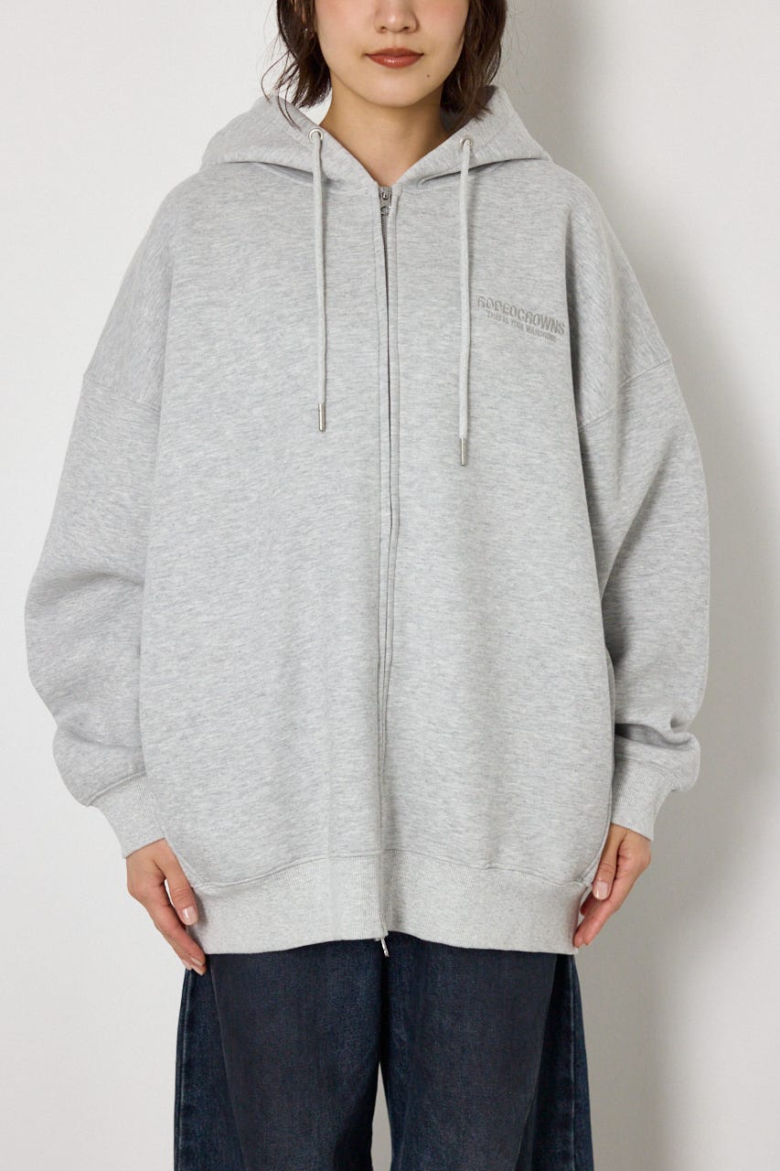 【UNISEX】エンボス W-ZIP ビッグ パーカー L/T.GRY FREE