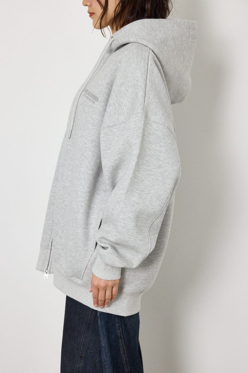 【UNISEX】エンボス W-ZIP ビッグ パーカー L/T.GRY FREE