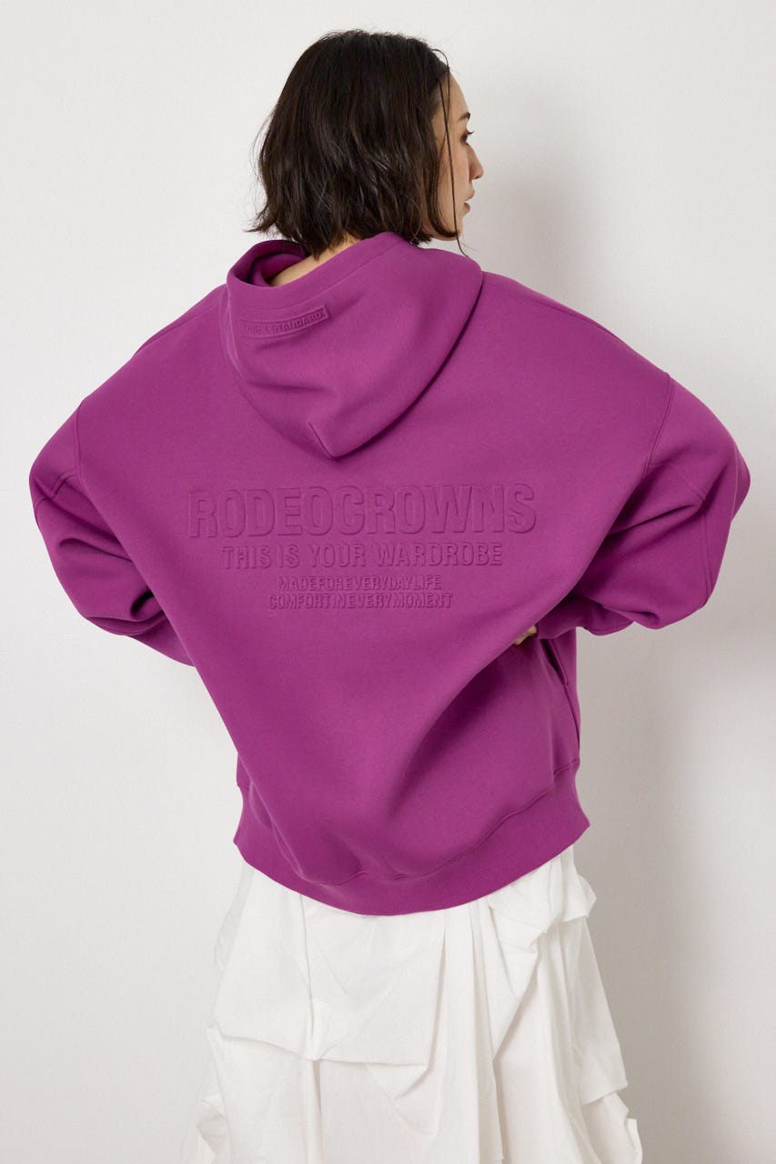 【UNISEX】エンボス W-ZIP ビッグ パーカー PUR FREE