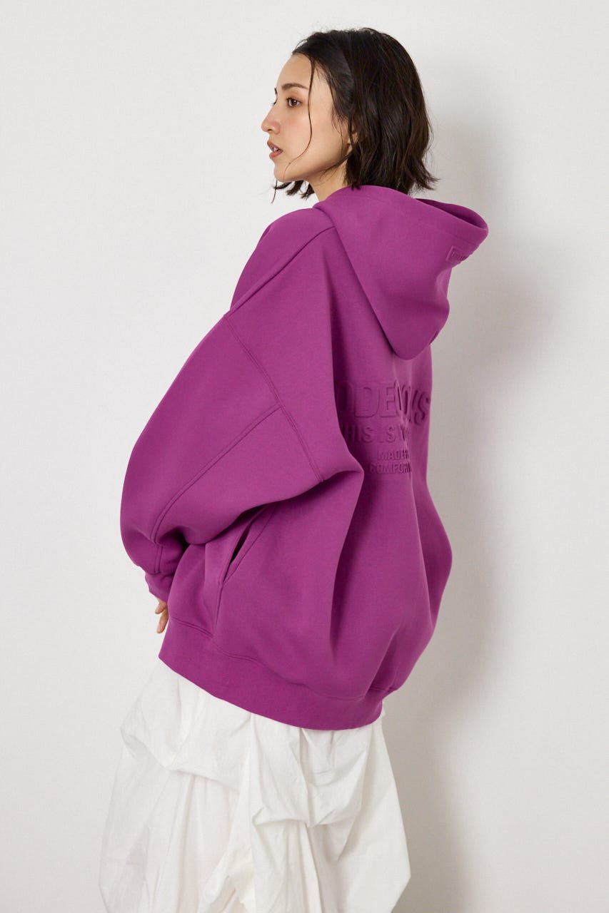 【UNISEX】エンボス W-ZIP ビッグ パーカー PUR FREE