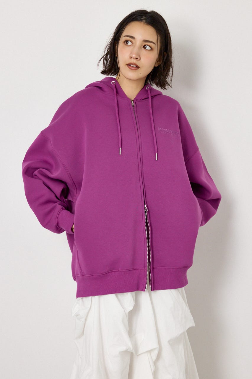【UNISEX】エンボス W-ZIP ビッグ パーカー PUR FREE