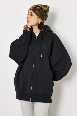 【UNISEX】エンボス W-ZIP ビッグ パーカー