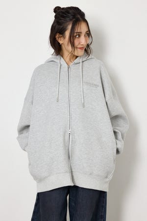 【UNISEX】エンボス W-ZIP ビッグ パーカー