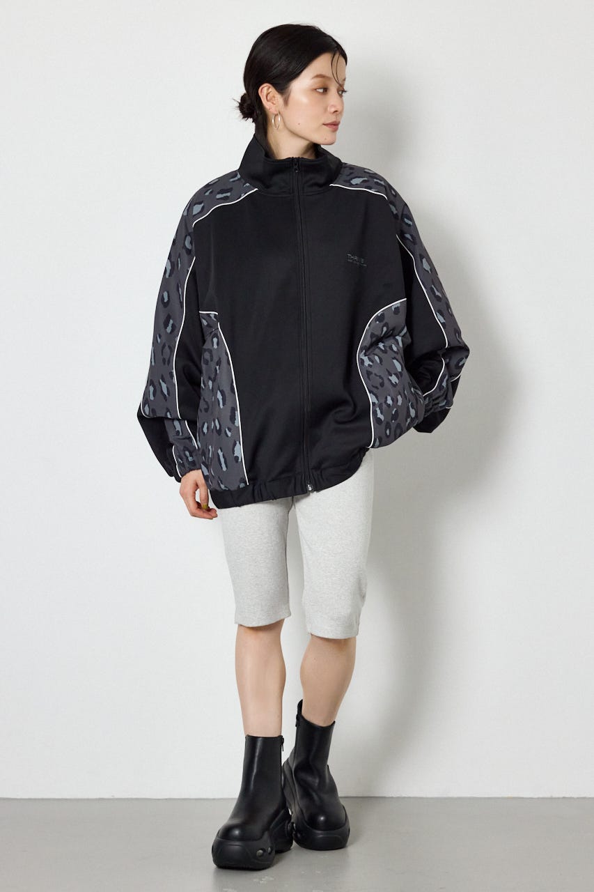 【UNISEX】サイドパターンドッキングブルゾン 柄BLK L