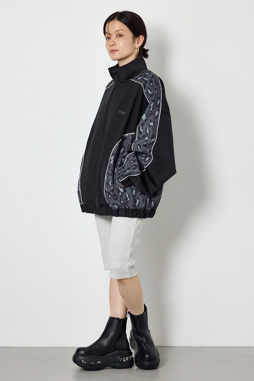 【UNISEX】サイドパターンドッキングブルゾン 柄BLK L