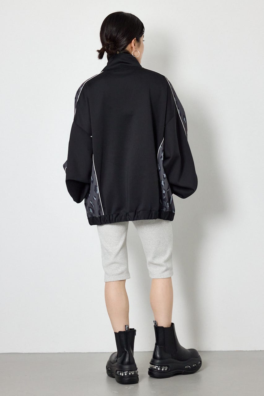 【UNISEX】サイドパターンドッキングブルゾン 柄BLK L
