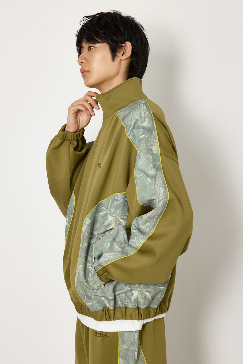 【UNISEX】サイドパターンドッキングブルゾン 柄KHA L