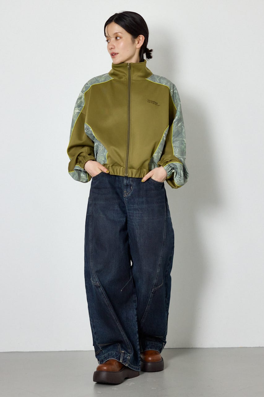 【UNISEX】サイドパターンドッキングブルゾン 柄KHA L