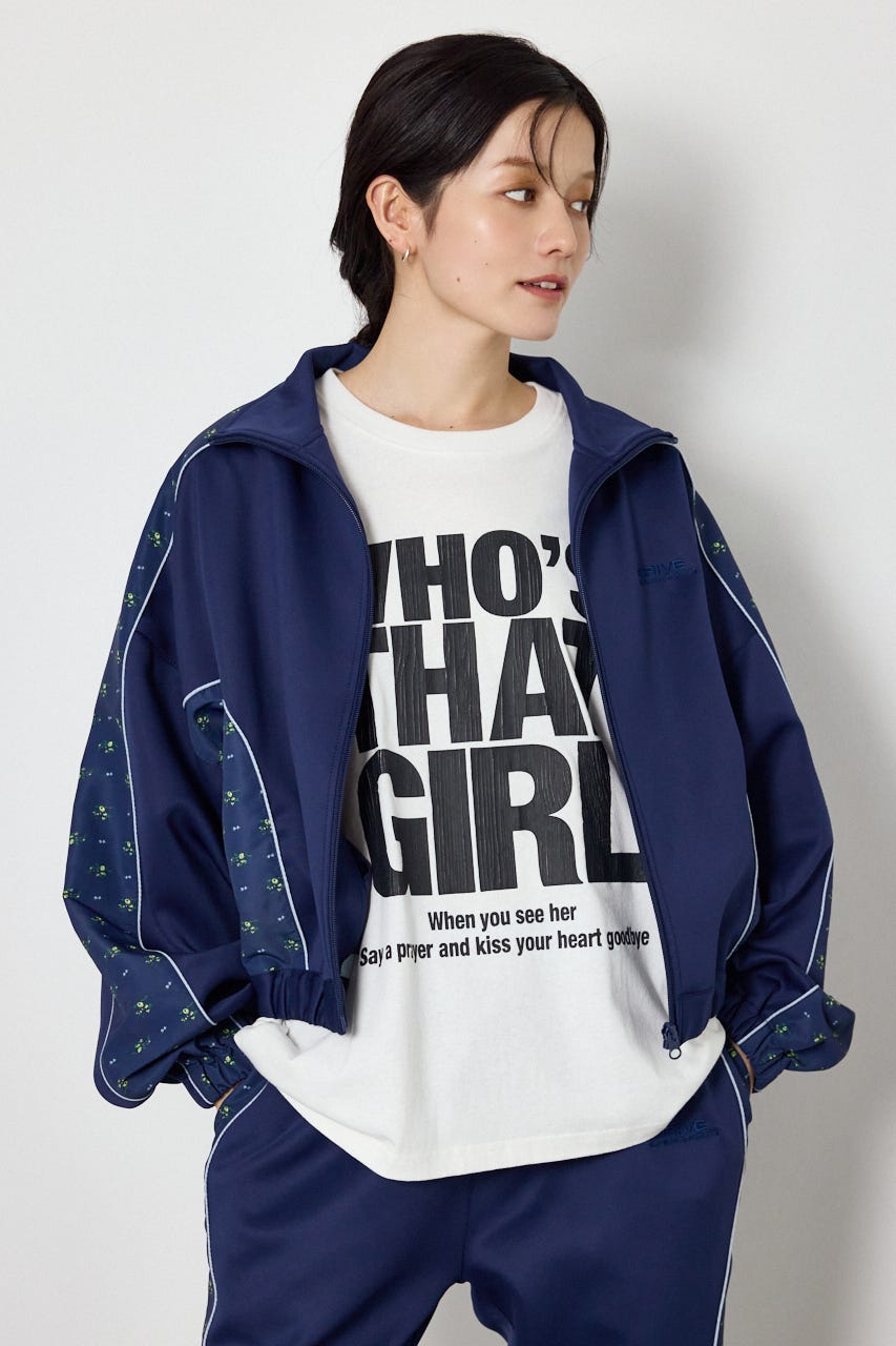 【UNISEX】サイドパターンドッキングブルゾン 柄NVY L